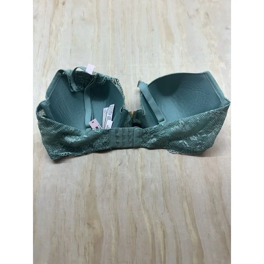 Victoria's Secret 38D LIGHTLY LINED LACE Uplift DEMI BRA Sea‎ Glass Green NWTs